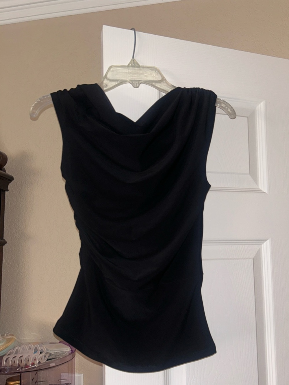 Babaton Black Draped-Back Sleeveless Camisole